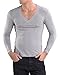 KalvonFu Men's Modal Deep V Neck Long Sleeve Soft Basic T-Shirt