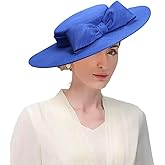 Wide Brim Hats for Women Big Bowknot Formal Occasion Kentucky Cap Lady Wedding Cocktail Party Flat Top Fedoras