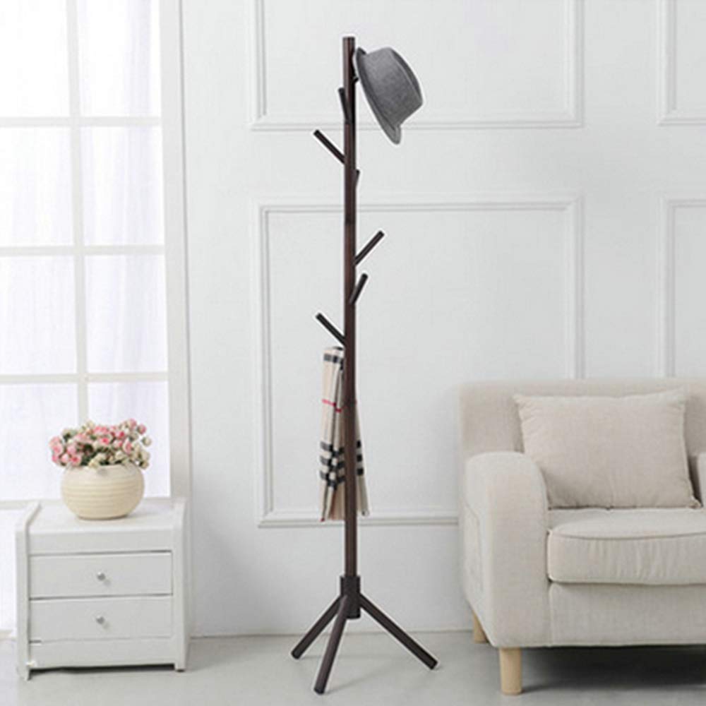 MicBridal Standing Solid Wood Coat Rack Sturdy Entryway Hallway Coat