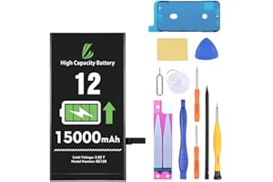 LL TRADER Battery for iPhone 12/12 Pro, 15000mAh High Capacity Replacement Battery for iPhone 12/12 Pro with Full Set Repair 