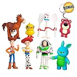 YFTTW 7 Pcs Toy Story Toys Action – Premium Animated Collection with Keychain Included – Fun Party Supplies for Toddlers – Cake Topper Set for Birthday