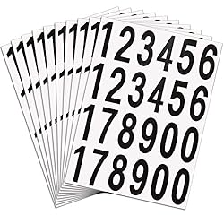 Outus 240 Pieces 10 Sheets Numbers Stickers Mailbox