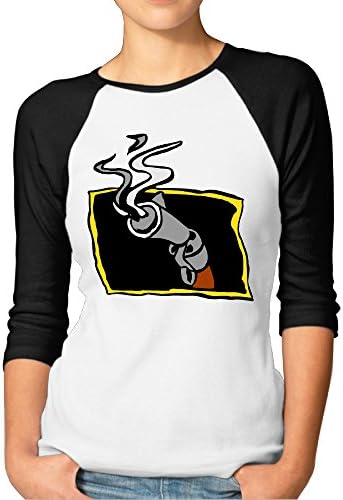 Womens No Smoking Gun Baseball 3/4 Sleeve Tshirts Vintage Jerseys