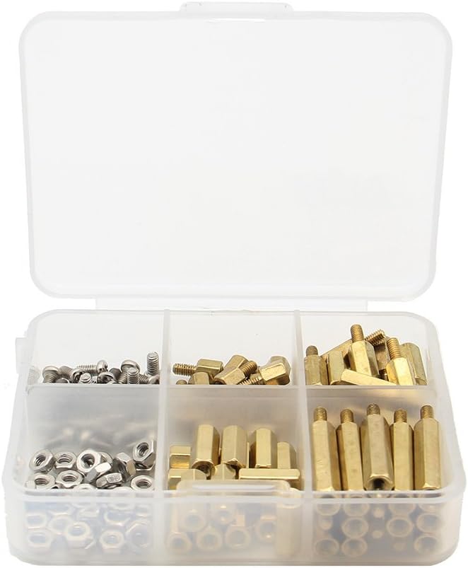Geekworm Raspberry Pi Installation Tool - 100 Pcs/Lot M2.5 Series Hex Brass Spacer/Standoff + Nuts + Screws for Pi 5/4/3/Zero W/3A+