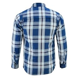 Daniel Smart Men Motorcycle Plaid Shirt All Season