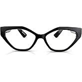2SeeLife Oversized TR-90 Cat Eye Reading Glasses for Women – Medium-Wide Fit, Sturdy Frame, Premium Geometric Readers, Black, +3.50