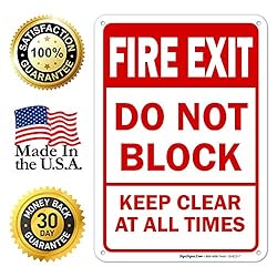Fire Exit Sign, Do Not Block Keep Clear at All