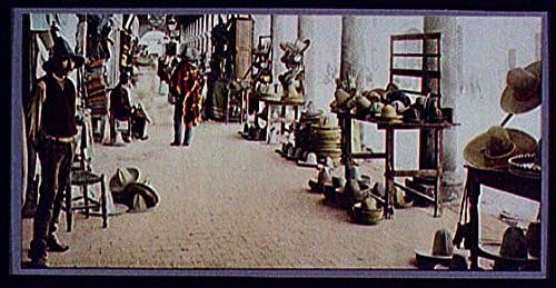 Mexico portales market Aguas Calientes peddlers hats vendors WH Jackson 1884