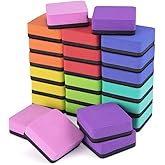 Entcook 24PCS Mini White Board Eraser Bulk for Student Teacher Classroom Supplies Magnetic Dry Erase Board Eraser for Kids,Ho