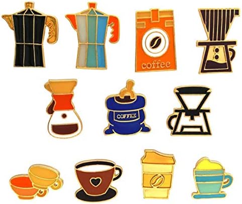 Winzik Cartoon Lapel Pins Set 11pcs Cute Coffee Cups Pots Brooch Badges For Women Children Clothing Backpacks Decor Amazon Com Au Fashion
