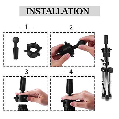 WAM Direct Mini Mannequin Head Holder Tripod Stand,Adjustable Training Doll Head Stand Mannequin Manikin Head Tripod Wig Stand