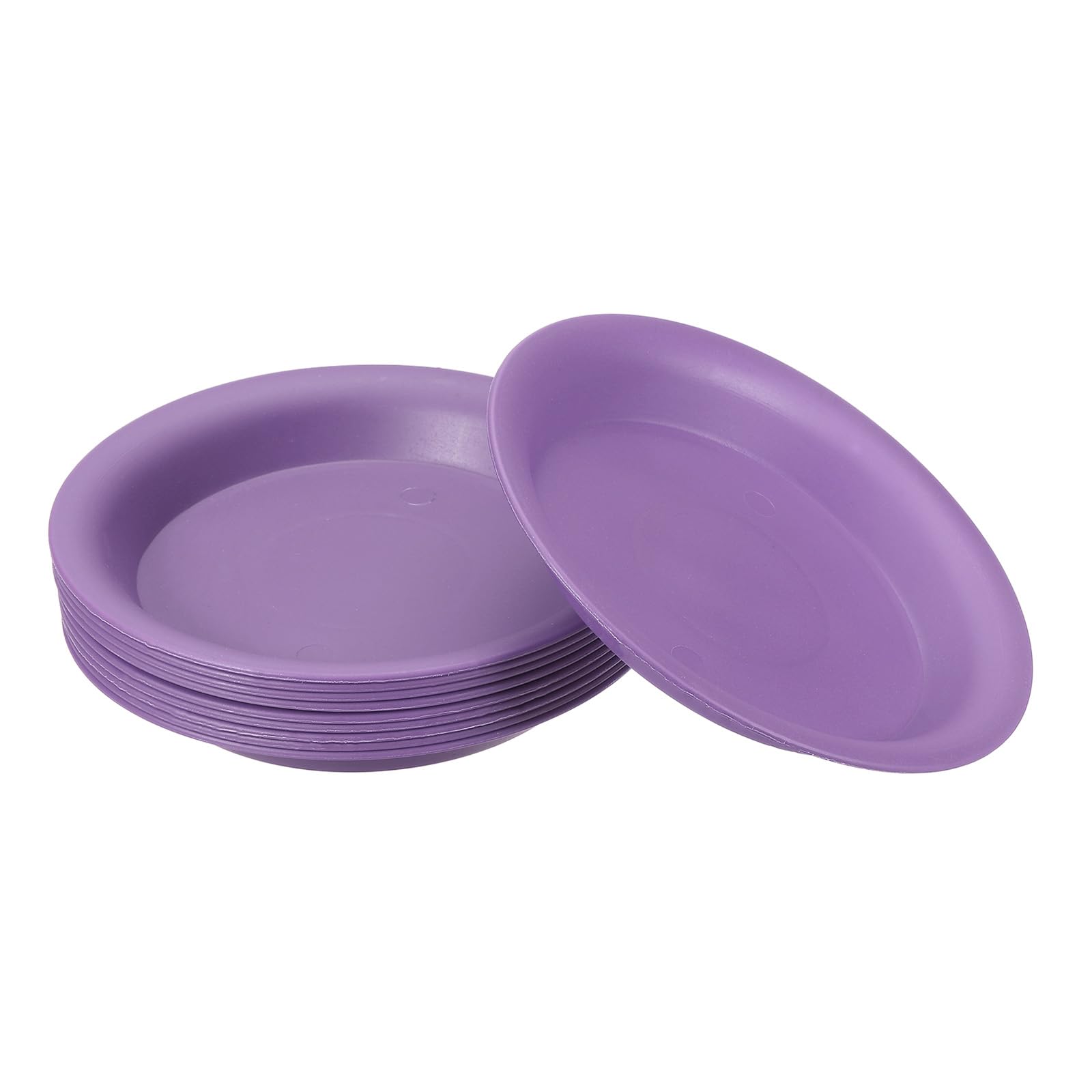 PATIKIL 5 Inch Plant Saucer Tray, 10 Pack Plastic Drip Tray Round Collects Excess Water Flower Pot Drainage Trays for Heavy Indoor Outdoor Pans, Purple