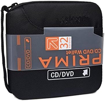 Ksmxos 32 Disc CD/DVD Portable Wallet CD Case Bag Storage Organizer Holder Protective DVD Storage Home Office and Travel Black