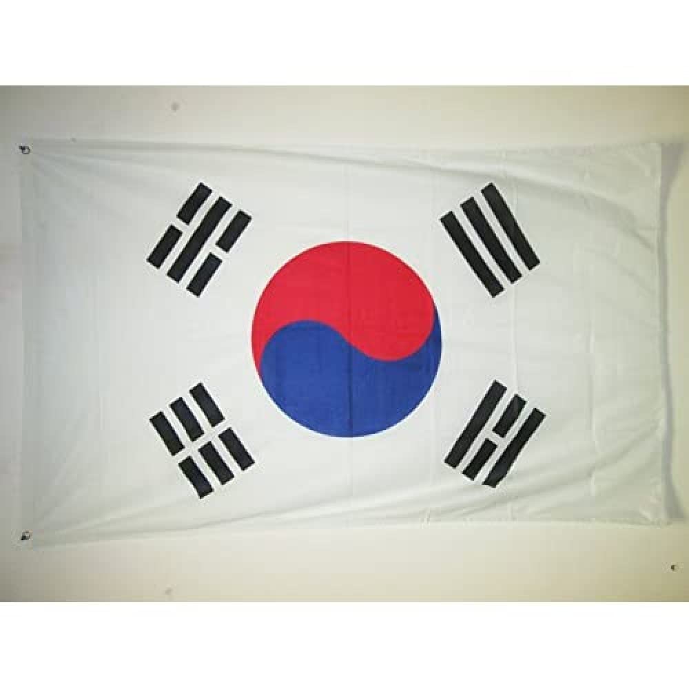 AZ FLAG - South Korea Flag - 3x5 Ft - For Outdoor - South Korean Banner Knitted Polyester with Two Plastic Rings - Fade Resistant - Vivid Colors - 3' x 5' Feet - 150x90 Cm