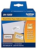 Brother Genuine DK-1209 Small Address Paper Label Roll, Die-Cut Paper Labels, Engineered for Excellence, 800 Labels Per Roll