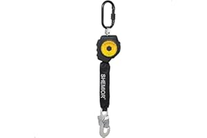 6FT Self Retracting Lifeline, Swivel Top Lightweight Housing Shemior Web SRL ANSI Self Retractable Safety Lanyard, Fall Arrest Protection Gear for Roofing Construction,Snap Hook