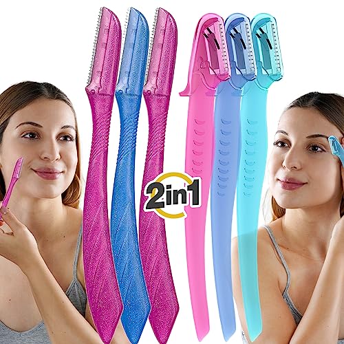 Nylea 2in1 Pack Precision Eyebrow Razors, Facial Dermaplaning Tool