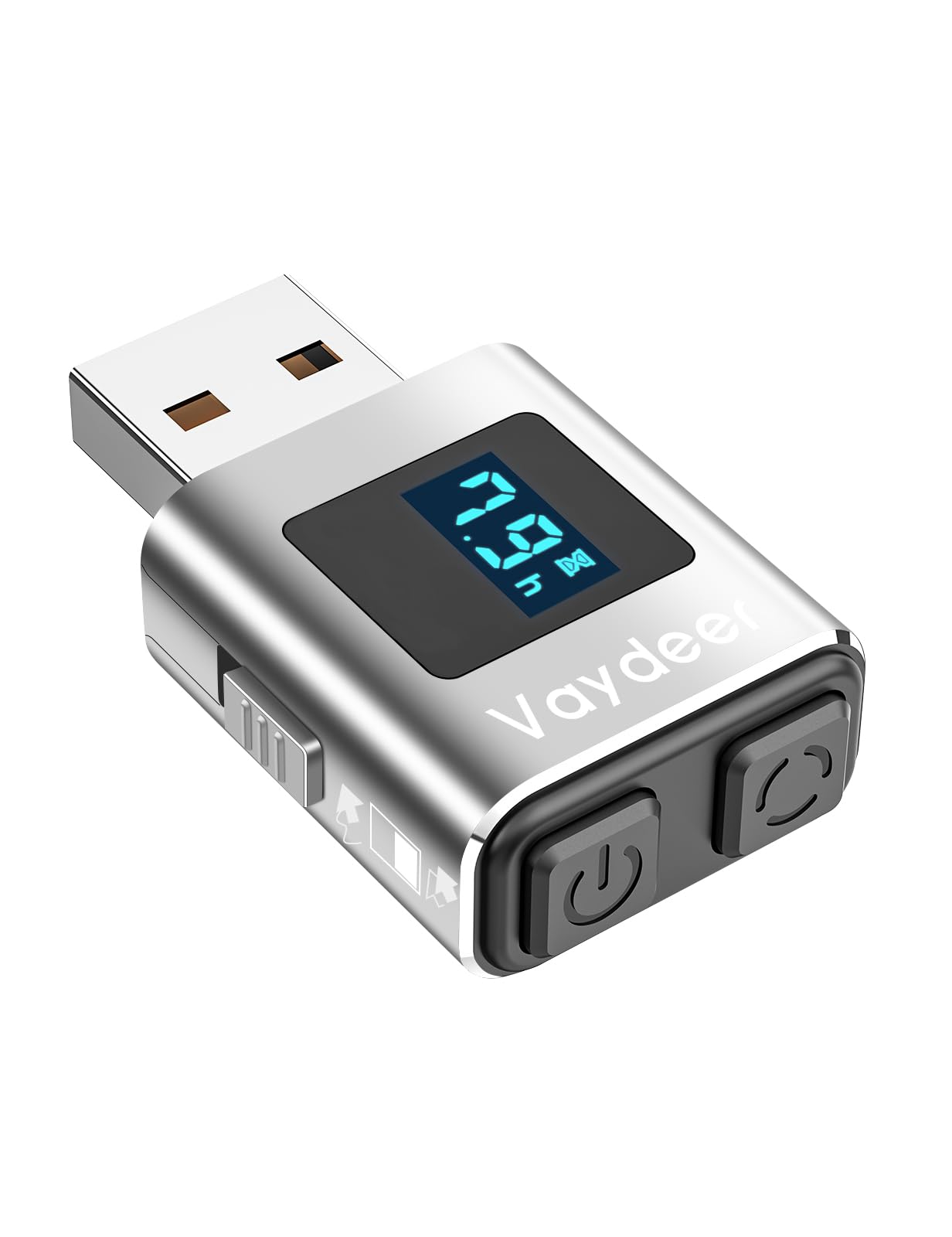 Photo 1 of Vaydeer Metal Mini Mouse Jiggler, T5s Mouse Mover with Timer, LED Countdown, Undetectable, 3-Button Control, for Office, Remote Work, Online Meetings,Shaker Wiggler to Boost Your Productivity (Gray)
