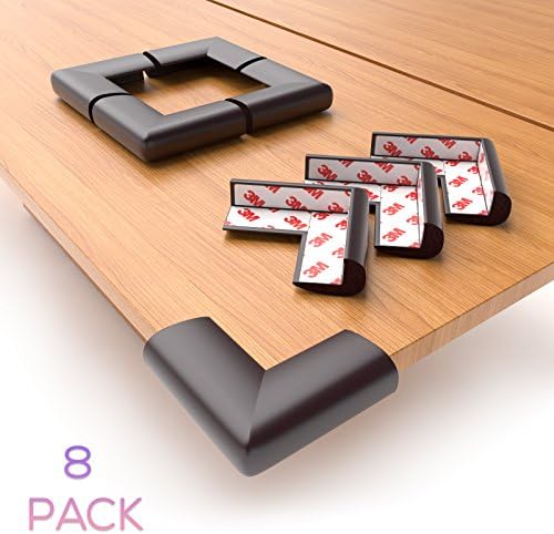 Extra Cushion Corner Guards for Furniture (8-Pack) | by INSAFE | Maximum Baby Safety Edge Bumper | Prevents Child Injury | Easy to Use – Damage Free | 100% Guarantee (Brown)