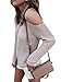 L&ZZ Womens Cold Open Shoulder Loose Pullover Tops Long Sleeve Sweater