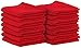 Shop Towels (Pack of 25, 13 X 13 Inches) Commercial Grade Machine Washable Cotton Washcloths Red Shop Rag - Perfect for Auto Mechanic Work and Bar Mop by Utopia Towel