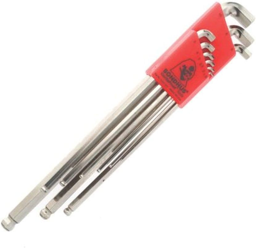 Bondhus SBLX9B BRITEGUARD Stubby Long Series BALLEND Hexagon Key Set 1.5MM-10MM, 16799, PROTANIUM Precision HIGH Torque Steel