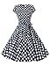 Dressystar DS1956 Women Vintage 1950s Retro Rockabilly Prom Dresses Cap-Sleeve M Navy White Dot B