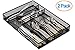 Halter Silverware Tray, Cutlery Tray, Flatware Tray Organizer, Steel Mesh Silverware Organizer, Kitchen Utensil Drawer Organizer with Non Slip Base, Cutlery Organizer in Drawer, Set of 2 (Large)