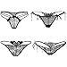 SOROSIS Women's Sexy Lace G-String 4-Pack Black Charming Panties (M)