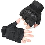 Ventilate Wear-resistant Tactical Gloves Hard Knuckle and Foam Protection for Shooting Airsoft Hunting Cycling Motorcycle Gloves Men's Outdoor Half finger Full finger Gloves Black M/L/XL