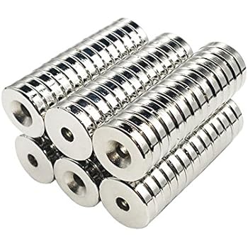 10 Pieces 18 x 4mm with 4mm Countersunk Hole Multi-use Refrigerator Magnets for Refrigerator Science Crafts Projects Science Education Magnetism Kits