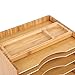 SONGMICS Bamboo File Organizer Paper Sorter with 5 Adjustable Shelves Top Storage Compartments Natural UOFS44Y