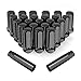 LEDKINGDOMUS Lug Nuts M14x1.5 Black, 24Pcs 14x1.50 Spline Closed End Wheel Lug Nuts with 2 Keys Compatible with Chevy GMC Cadillac Lincoln SAAB Saturn Silverado 1500 Savana Yukon F150 Express