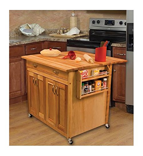Catskill Craftsmen Deep Island with Flat Panel Doors and Drop Leaf