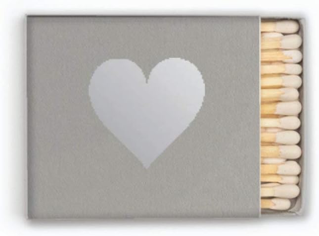 Silver Foil Heart Matches