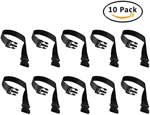 Fancy Mobility Strap Extender for Backseat Car Organizer (13 Inches, Black) (10 pack)