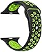SELLERS360 Soft Durable Nike + Sport Replacement Wrist Strap for iWatch Series 1 Series 2 Apple watch band (Black/Green 42mm M/L)