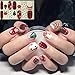 WOKOTO 6 Sheets Christmas Nail Polish Stickers with 1Pcs Nail File - Deer, Snowman, Gel Nail Wraps Decal Strips Manicure Kit Stick On Nail Polish Strips for Christmas Day Holiday