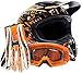 Typhoon Adult ATV MX Helmet Goggles Gloves Gear Combo Matte Orange w/Orange (Medium)