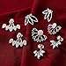 JieyueJewelry 4 Pairs Lotus Flower Earrings Stud Jacket Earrings Simple Chic Earrings Back Cuffs Stud Earring sets for Women Girls(Silver)