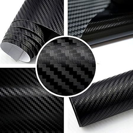 3D Carbon Folie schwarz BLASENFREI 2m x 1,52m mit Luftkanäle