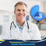 M&J Doctor Recommended Anti Snoring Mouthpiece Made w/ Premium Moldable Silicone for Custom Fit - Instant Snore B Gone Solution Devices for Snoring & Bruxism - Features Protective Case for Storage