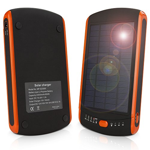 BoxWave Solar Rejuva HTC One (M9 2015) Power Pack - Universal, Portable Dual USB 23000 mAh Rechargeable Solar Battery - Includes Micro USB Charging Cable! - HTC One (M9 2015) Charger with Backlit Digital LED Power Display and 2 Built In High Output USB Ports (Bold Orange)