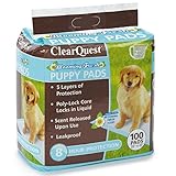 ClearQuest Blooming Fresh Puppy Pads, 100-Count Bag, Hold 2.5 Cups, Five Layers, Eight-Hour Protection, Scented to Attract Puppies