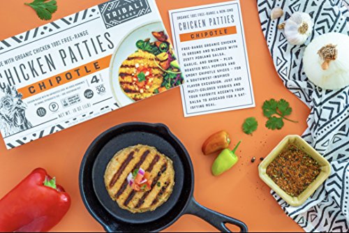 TRIBALÍ Foods, Organic Patties, Variety 6-Pack Combo (3 Chipotle Chicken + 3 Mediterranean Beef)