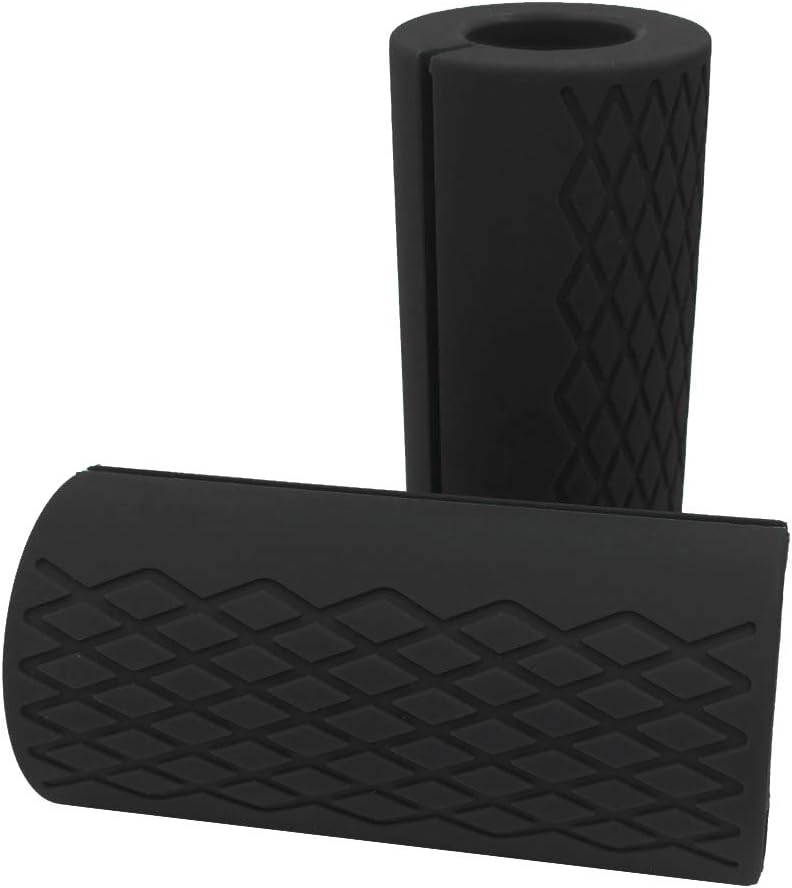 Gym Weight Bar Grips Thick - fit Standard Barbell, Dumbell Handles, Bicep, Pull Up Bar, Rope Grips - Grip Fat Bar Body Arm Forearm Builder Strength for Weight Lifting Fitness Training (1 Inch, Black): Electronics