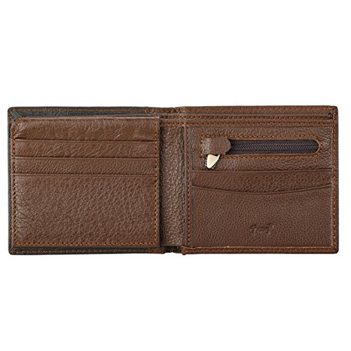 Two-Tone Genuine Leather Wallet w/"Be Strong and Courageous" Badge
