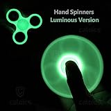 Caloics Luminous Triple Arms Fidget Hand Spinner Widget Finger Toy-High Speed Spins to 3Mins ABS+Metal Hybrid Ceramic Bearing- EDC Stress Reducer for ADD/ADHD/Anxiety/Boredom (Gray)