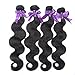 OYM HAIR 10A Grade Brazilian Virgin Body Wave Hair 4Bundles 100% Unprocessed Human Hair Extensions Natural Black For African Americans Women Mixed Length 10 12 14 16inch