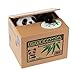 Ambox Cute Stealing Coin Cat Money Box Piggy Money Bank White Little Panda